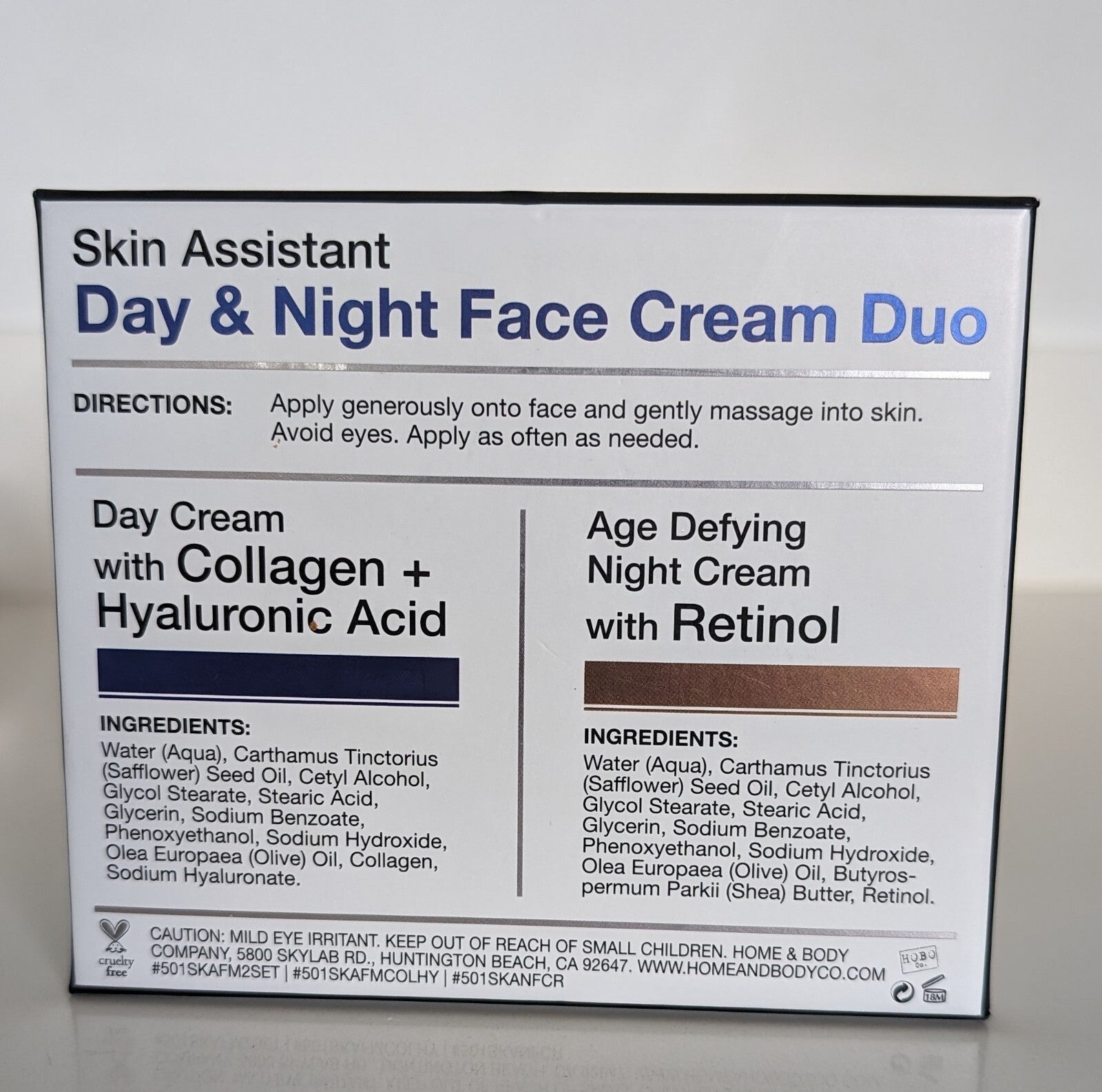 Skin Assistant Day & Night Face Cream Duo ~Hyaluronic Acid , Collagen & Retinol