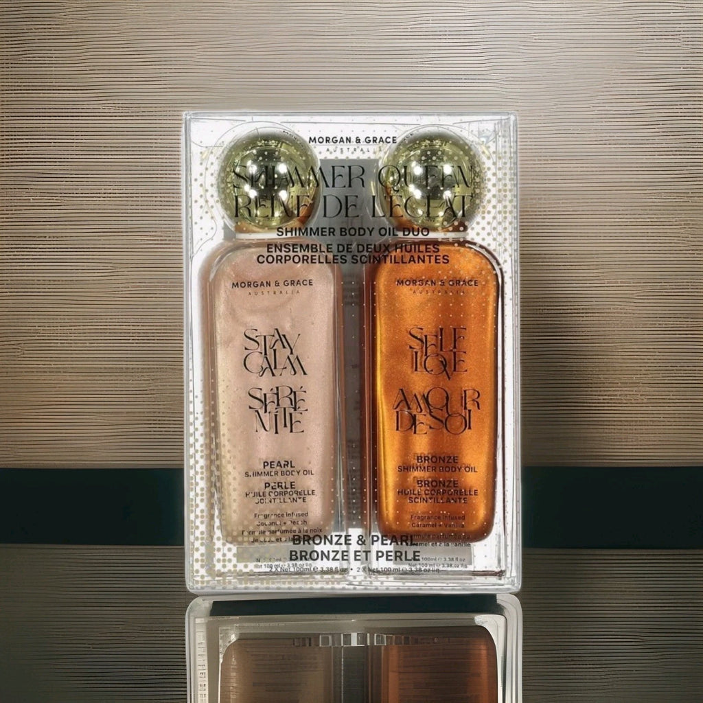 MORGAN & GRACE Australia Shimmer Queen Body Oil Duo Pearl & Bronze