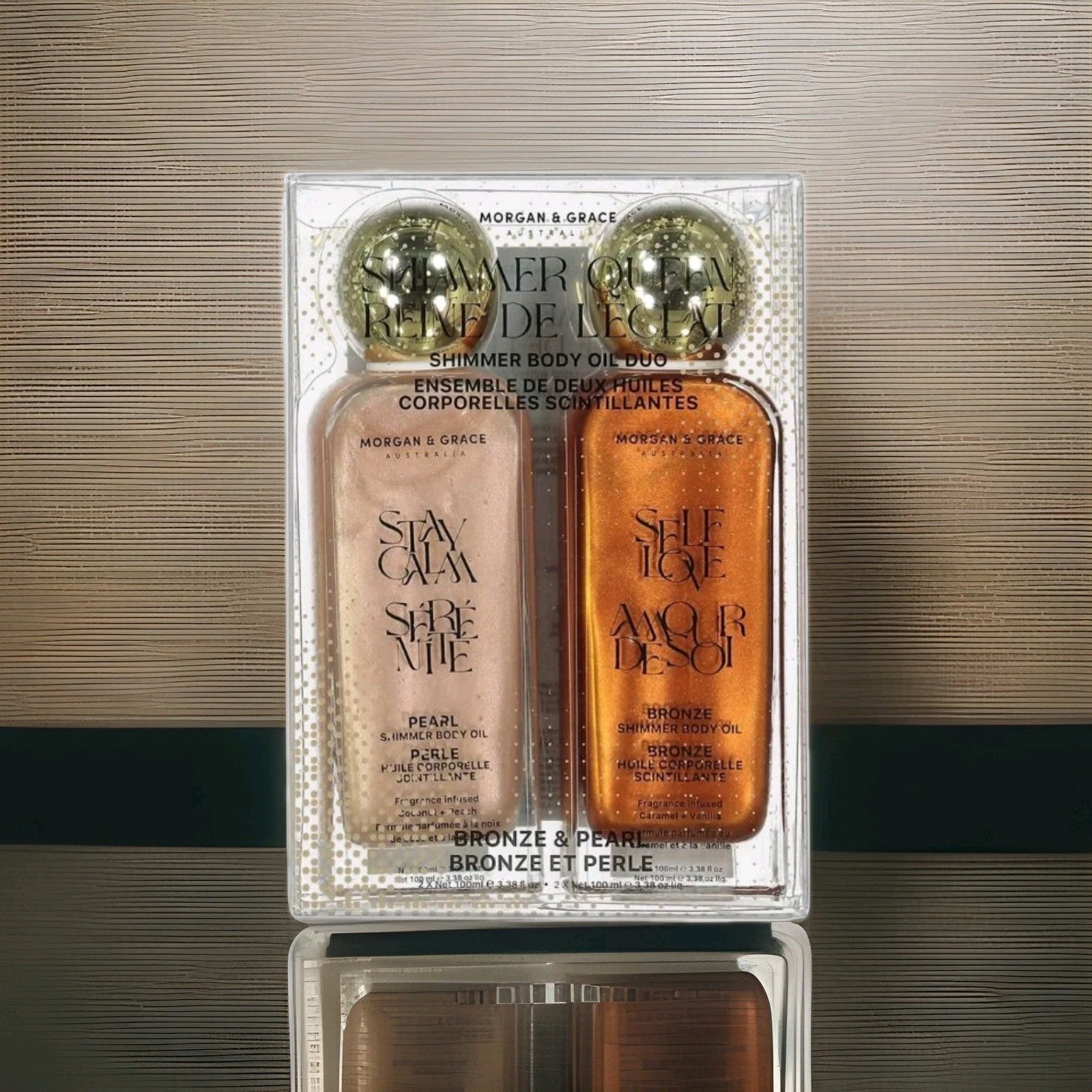 MORGAN & GRACE Australia Shimmer Queen Body Oil Duo Pearl & Bronze