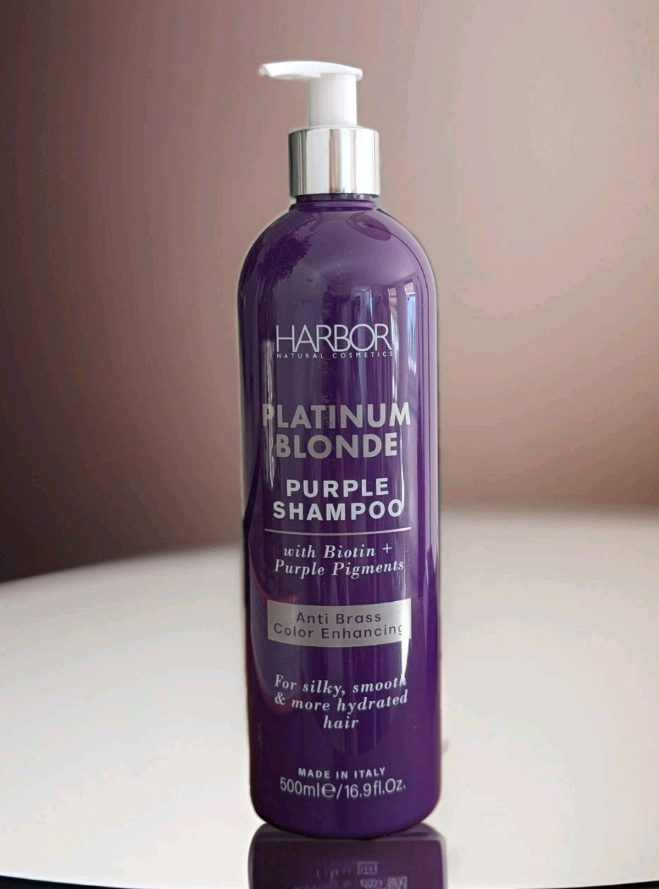 HARBOR PLATINUM BLONDE PURPLE SHAMPOO BIOTIN+PURPLE PIGMENTS 500 ml