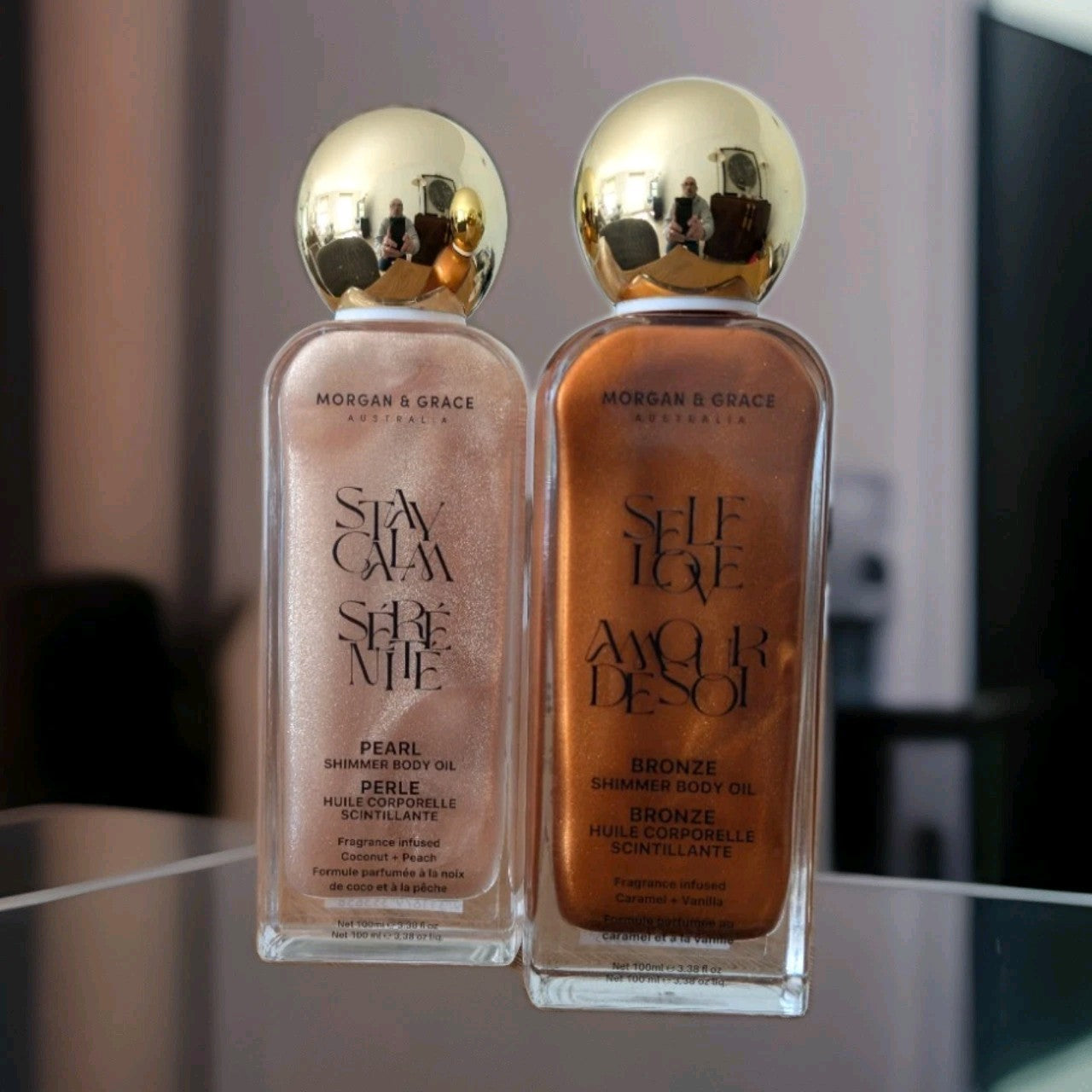 MORGAN & GRACE Australia Shimmer Queen Body Oil Duo Pearl & Bronze